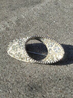 Kramer BROOCH Pave Set Clear Crystals